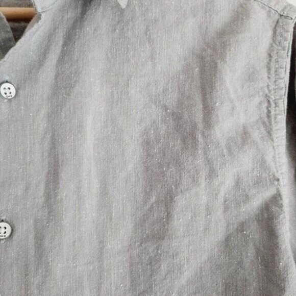 DH3 / 100% Cotton Textured Button Down Dress Shirt Light Grey Men's Sz S - Picture 7 of 9